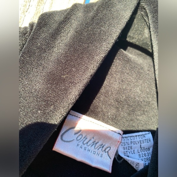 Vintage Corinna Black Velvet Long Sleeve Bodysuit - Picture 5 of 5